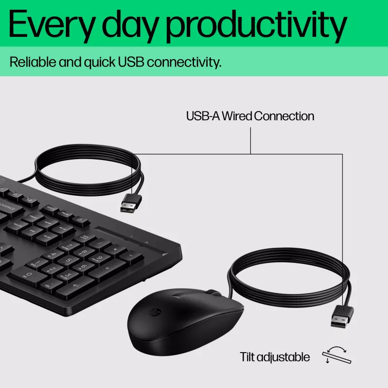 Hiire ja klaviatuuri komplekt HP 225 Wired Mouse and Keyboard Combo G2 USB