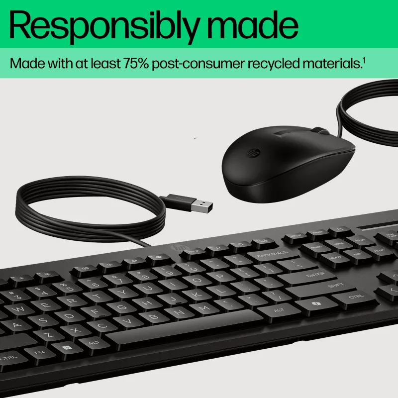 Hiire ja klaviatuuri komplekt HP 225 Wired Mouse and Keyboard Combo G2 USB