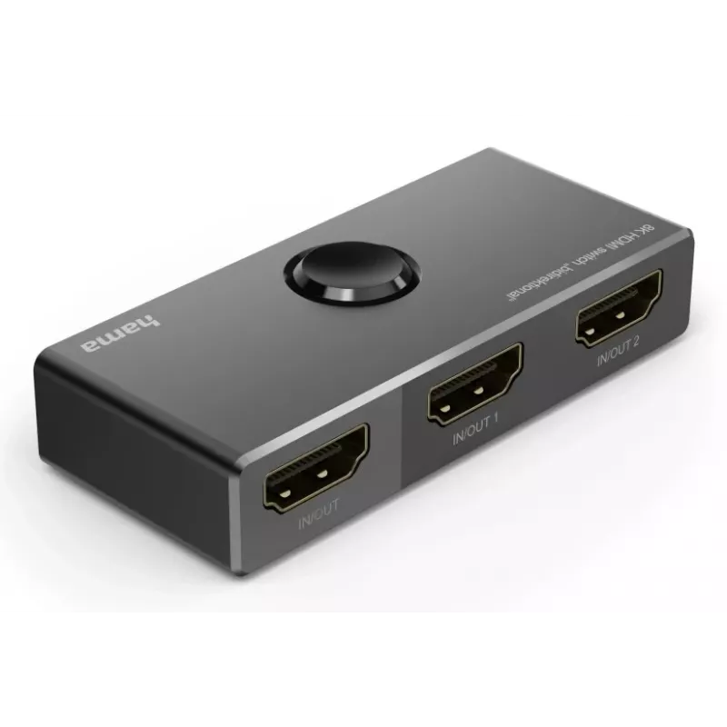 HAMA 8K HDMI kahesuunaline lüliti — 1 sisend 2 väljundisse / 2 sisendit 1 väljundisse, mudel 00205324