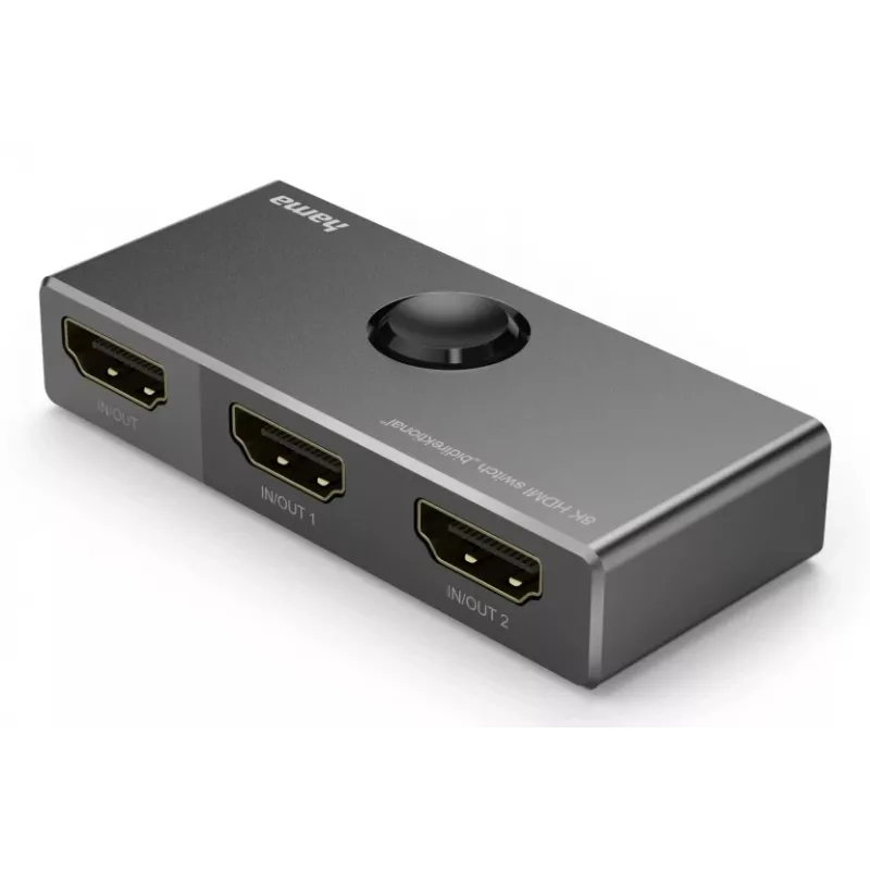 HAMA 8K HDMI kahesuunaline lüliti — 1 sisend 2 väljundisse / 2 sisendit 1 väljundisse, mudel 00205324
