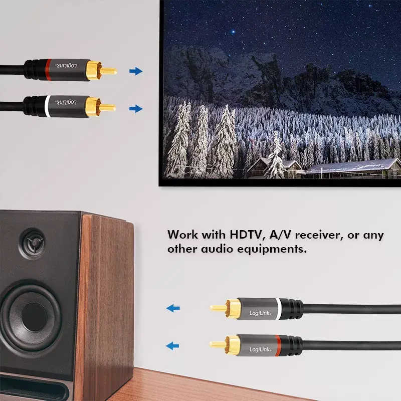 Audio kaabel LogiLink CA1209 10m 2xRCA Must
