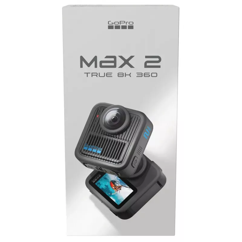 Action Camera GoPro MAX 2 – 29,5 MP, 8K Ultra HD video 100 kaadrit sekundis, GPS, Wi‑Fi, sisseehitatud LCD-ekraan