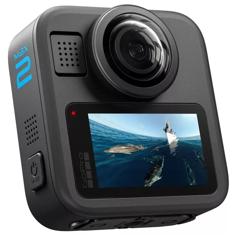 Action Camera GoPro MAX 2 – 29,5 MP, 8K Ultra HD video 100 kaadrit sekundis, GPS, Wi‑Fi, sisseehitatud LCD-ekraan