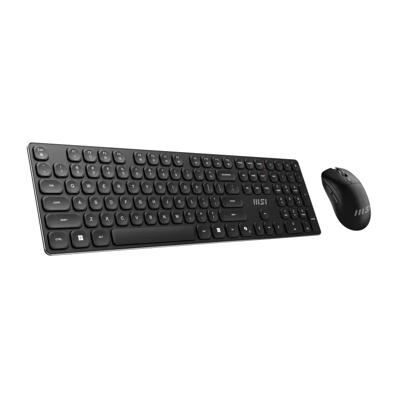 MSI FORGE K210 WIRELESS COMBO klaviatuur Hiir kaasas Kodu/Kontor USB QWERTY USA inglise Must