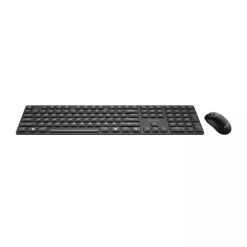MSI FORGE K210 WIRELESS COMBO klaviatuur Hiir kaasas Kodu/Kontor USB QWERTY USA inglise Must