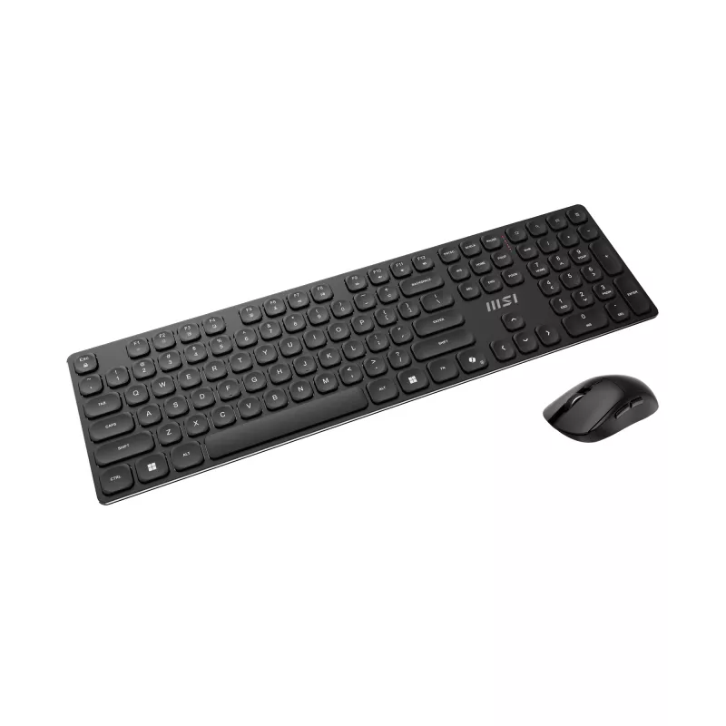 MSI FORGE K210 WIRELESS COMBO klaviatuur Hiir kaasas Kodu/Kontor USB QWERTY USA inglise Must