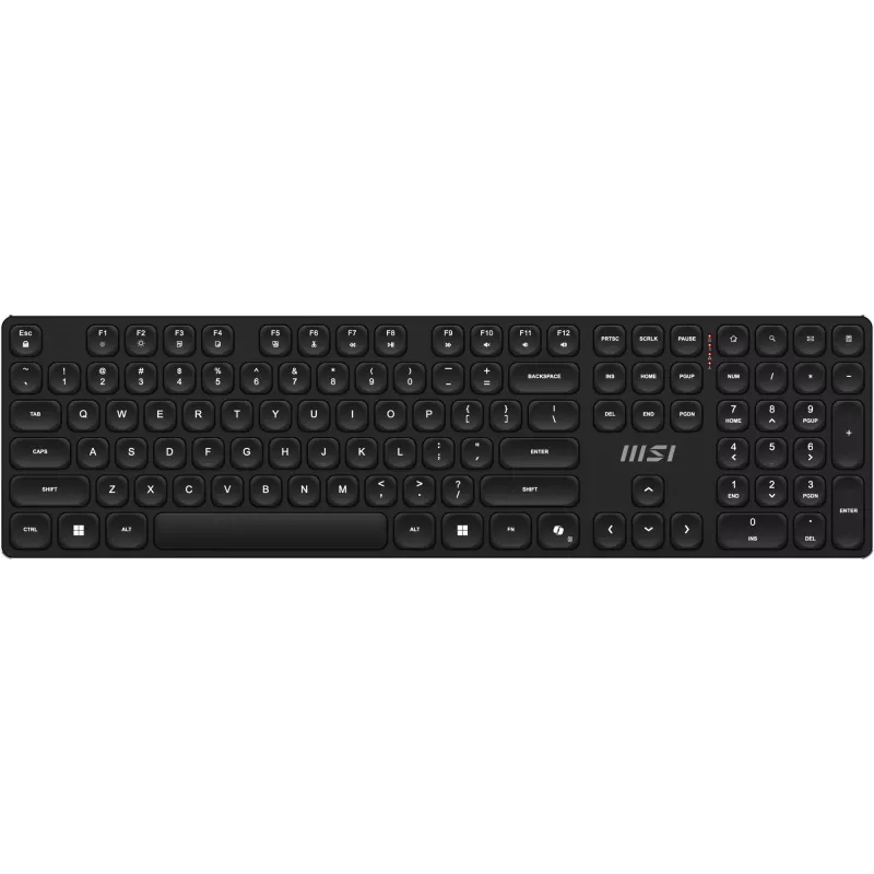 MSI FORGE K210 WIRELESS COMBO klaviatuur Hiir kaasas Kodu/Kontor USB QWERTY USA inglise Must