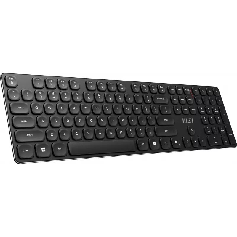 MSI FORGE K210 WIRELESS COMBO klaviatuur Hiir kaasas Kodu/Kontor USB QWERTY USA inglise Must