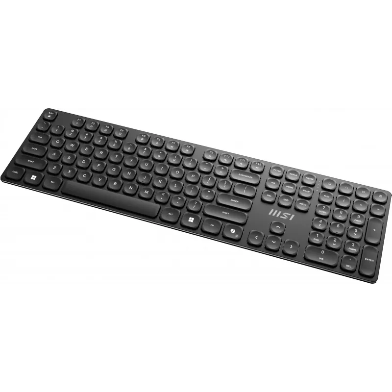 MSI FORGE K210 WIRELESS COMBO klaviatuur Hiir kaasas Kodu/Kontor USB QWERTY USA inglise Must