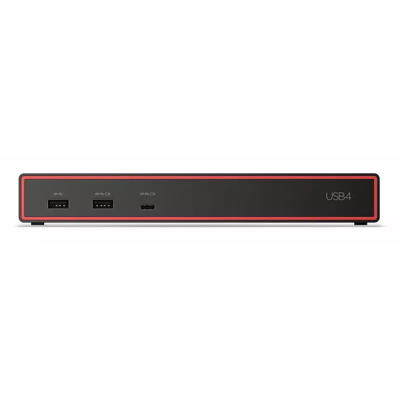Dokkimisjaam Lenovo ThinkPad USB4 Dock 5000 — juhtmega Thunderbolt 4, 65 W PD, 3840×2160, HDMI, 4× USB-A, Gigabit Ethernet, must