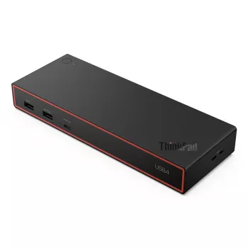Dokkimisjaam Lenovo ThinkPad USB4 Dock 5000 — juhtmega Thunderbolt 4, 65 W PD, 3840×2160, HDMI, 4× USB-A, Gigabit Ethernet, must