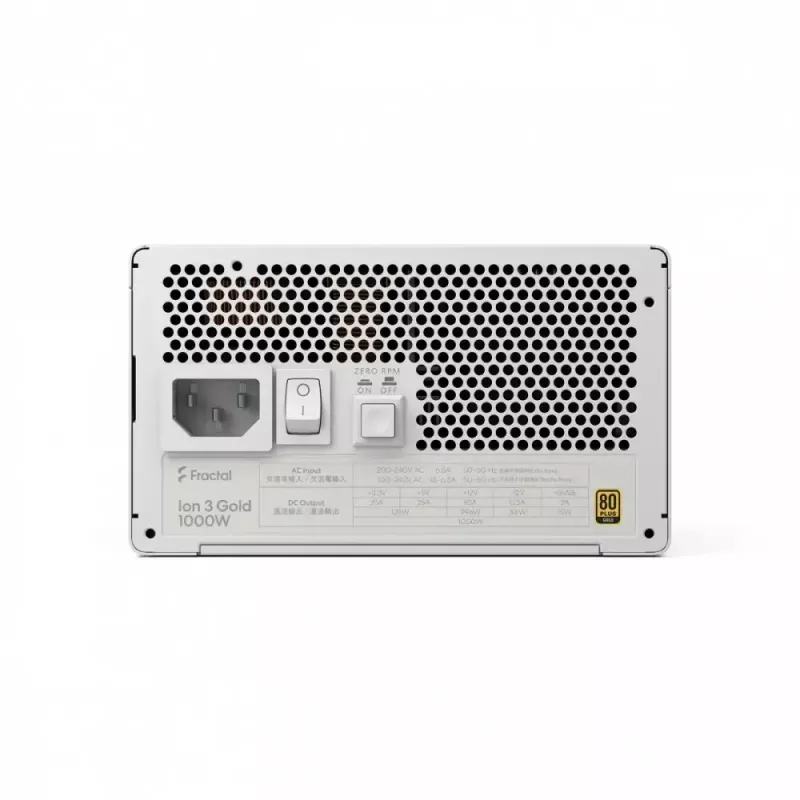 Toiteplokk fractal design FDE Ion 3 GOLD 1000W 80+ GOLD Valge — 1000 W, 80+ Gold tõhusus, ATX