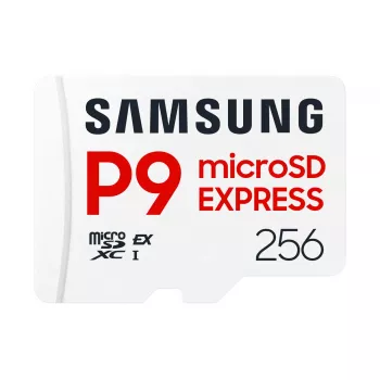 microSDXC mälukaart Samsung P9 Express 256 GB — UHS-I, lugemine 800 MB/s, V30, U1, vastupidav