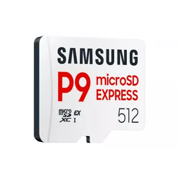 microSDXC-mälukaart Samsung P9 Express 512 GB, UHS-I, lugemine 800 MB/s, V30, U1, valge