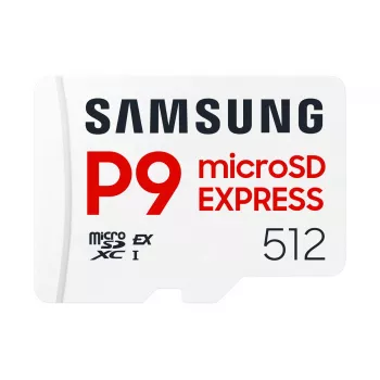 microSDXC-mälukaart Samsung P9 Express 512 GB, UHS-I, lugemine 800 MB/s, V30, U1, valge