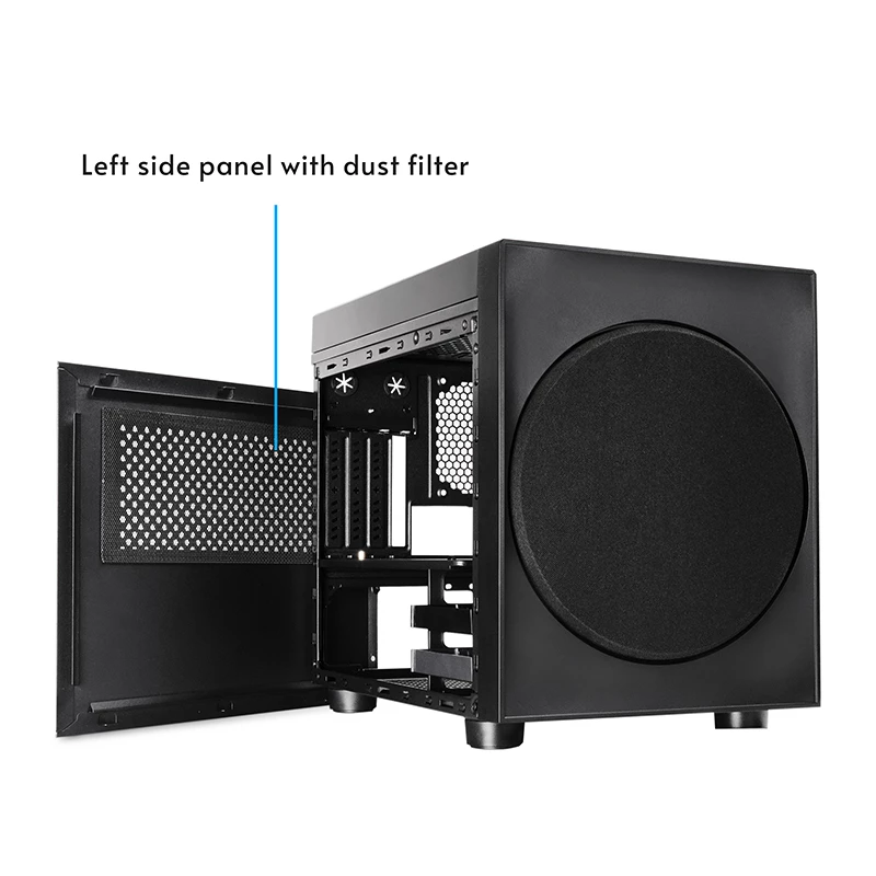 Computer case CHIEFTEC CI-03B-OP Cube Must — Cube form factor, supports Micro ATX/Mini-ITX, 2x3.5 inch + 2x2.5 inch, 1x200 mm front fan