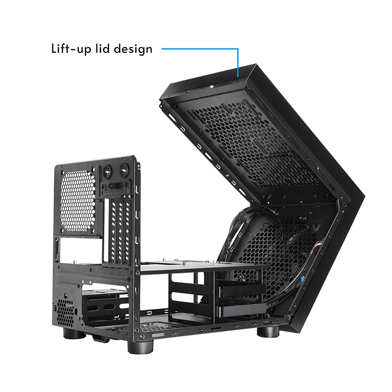 Computer case CHIEFTEC CI-03B-OP Cube Must — Cube form factor, supports Micro ATX/Mini-ITX, 2x3.5 inch + 2x2.5 inch, 1x200 mm front fan
