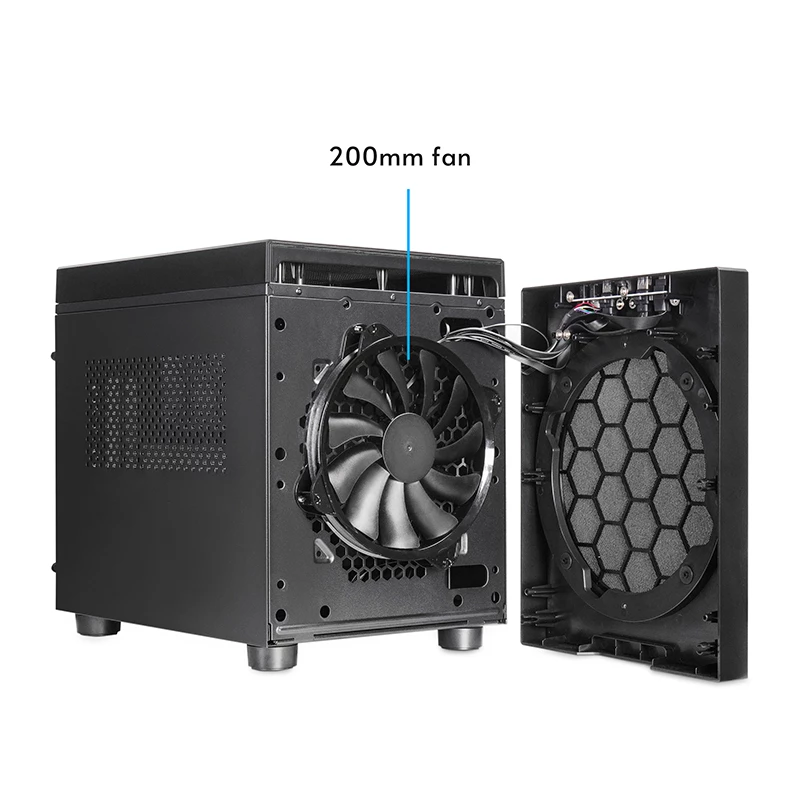 Computer case CHIEFTEC CI-03B-OP Cube Must — Cube form factor, supports Micro ATX/Mini-ITX, 2x3.5 inch + 2x2.5 inch, 1x200 mm front fan