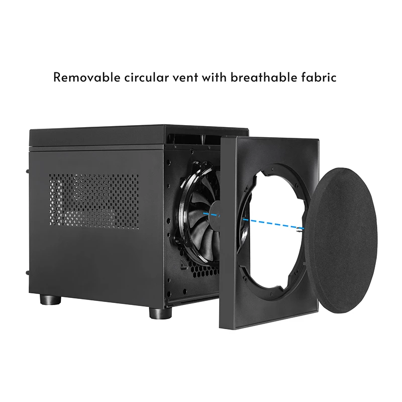 Computer case CHIEFTEC CI-03B-OP Cube Must — Cube form factor, supports Micro ATX/Mini-ITX, 2x3.5 inch + 2x2.5 inch, 1x200 mm front fan