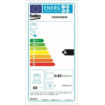 Beko FSS52020DW Vabaltseisev pliit Elektriline Gaas Valge