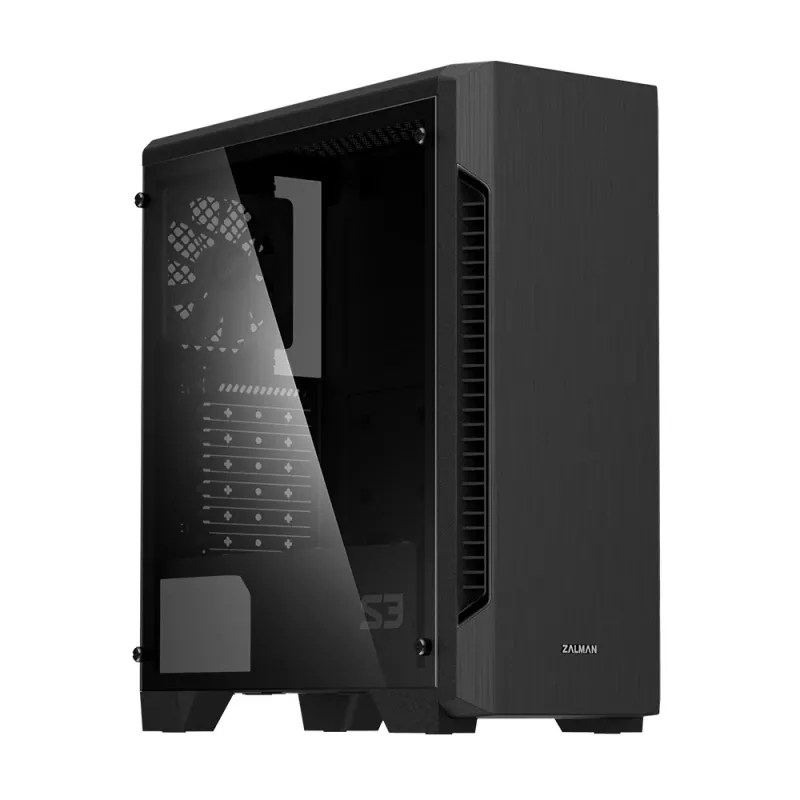 Zalman S3 TG arvutikorpus Midi Tower Must
