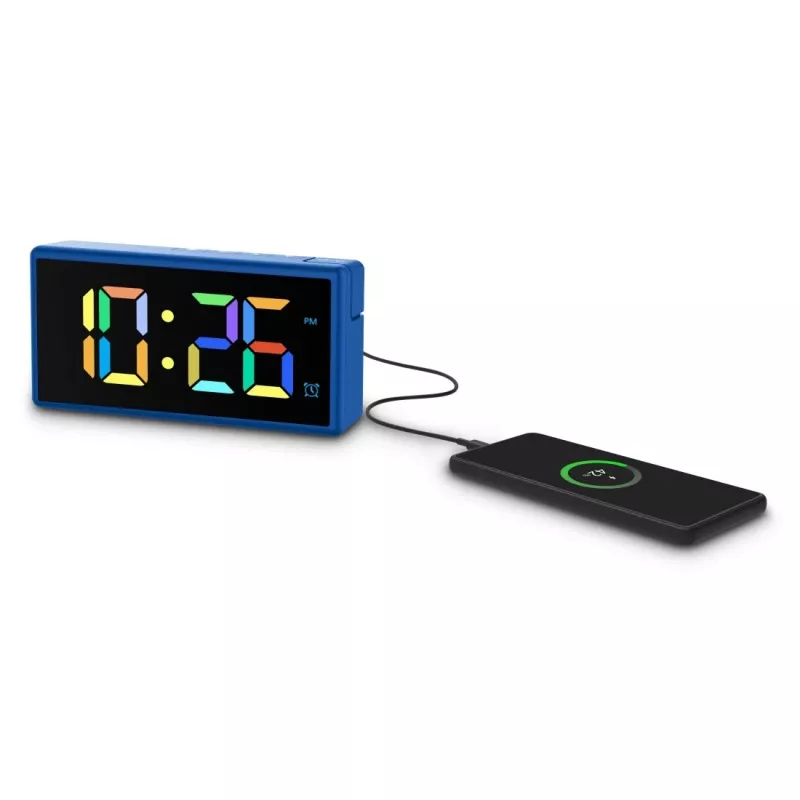 Digitaalne äratuskell Hama Ibiza sinine LCD aku USB 150x34x73mm