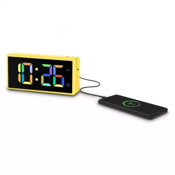 Digitaalne äratuskell Hama Ibiza kollane LCD aku USB