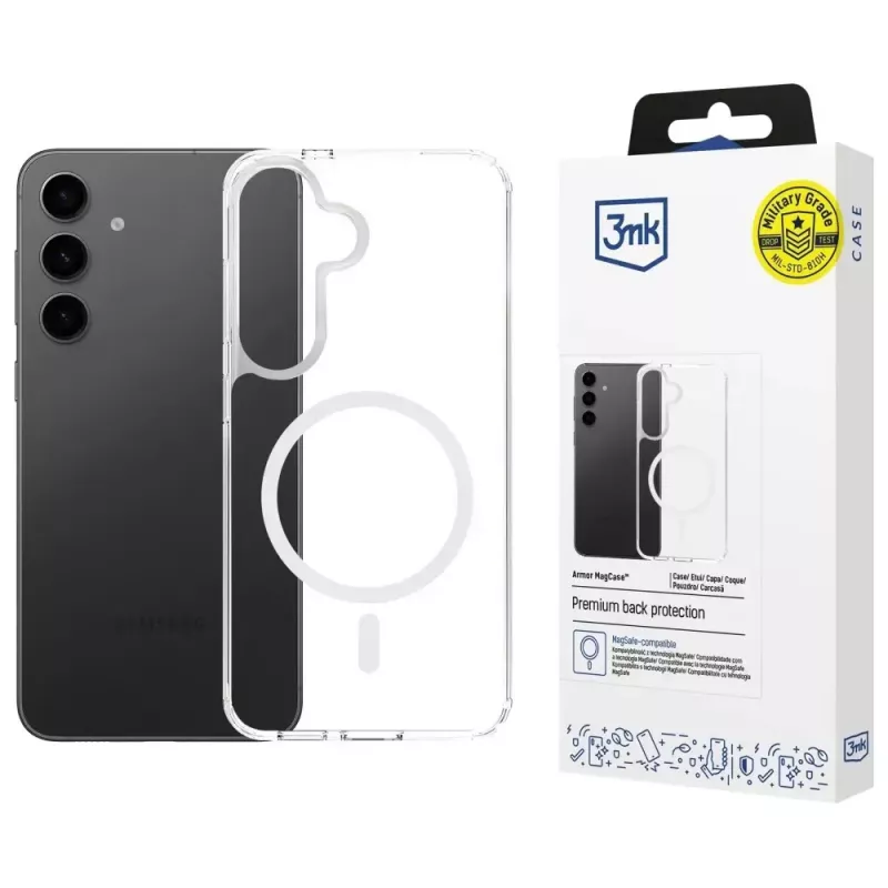Kaitsev telefonikott 3MK Armor MagCase Samsung Galaxy S24 FE-le — vastupidav õhuke disain
