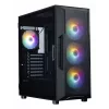 ZALMAN Mid Tower PC Case I3 NEO V2, must, 4x RGB ventilaatorit, ATX/microATX tugi