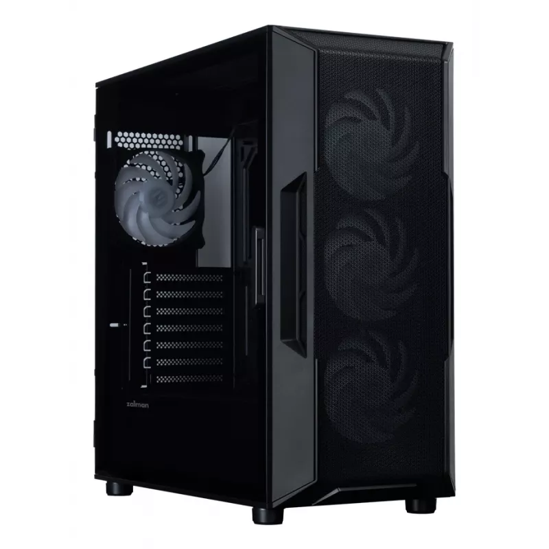 ZALMAN Mid Tower PC Case I3 NEO V2, must, 4x RGB ventilaatorit, ATX/microATX tugi