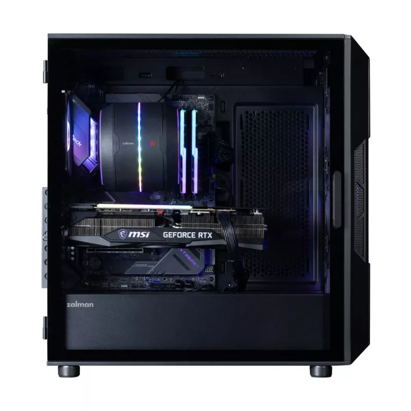 ZALMAN Mid Tower PC Case I3 NEO V2, must, 4x RGB ventilaatorit, ATX/microATX tugi
