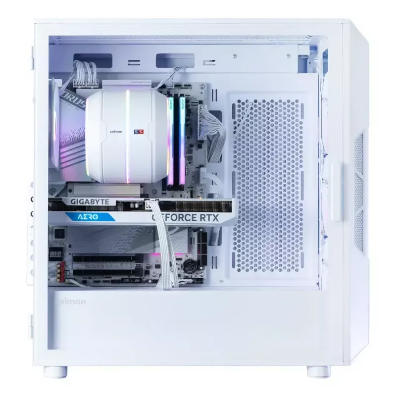 Arvutikorpus Zalman I3 NEO V2 VALGE Midi Tower, ATX/Mini-ITX, karastatud klaas, 3x120mm esiventilaatorid, USB 3.2 Gen1
