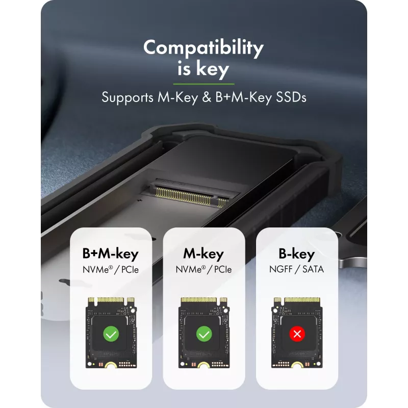 Lisatarvik: icybox IB-1827MCP-C31 M.2 NVMe ja SATA kahe pesaga adapter