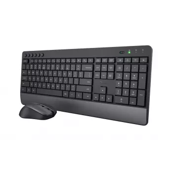 Trust Trezo klaviatuur ja hiir kaasas universaalne RF-juhtmevaba QWERTY USA inglise keel must