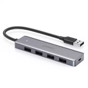UGREEN 50985 USB-jaotur (4× USB 3.2 Gen 1 tüüp-A, 5 Gb/s, hõbedane)