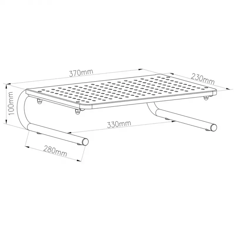 Sülearvuti monitori alus MACLEAN MC-948 13–32-tollistele ekraanidele, reguleeritav kõrgus ja nurk, must, 370×235×100 mm, 20 kg kandevõime