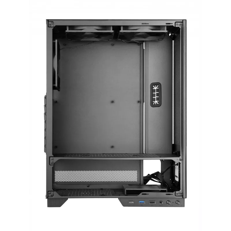 TACENS arvutikorpus 2SAGITTA20 Midi Tower, karastatud klaas, ATX/Micro-ITX/Mini-ITX, 1x3,5 tolli + 2x2,5 tolli, LED, ventilaatorid kaasas