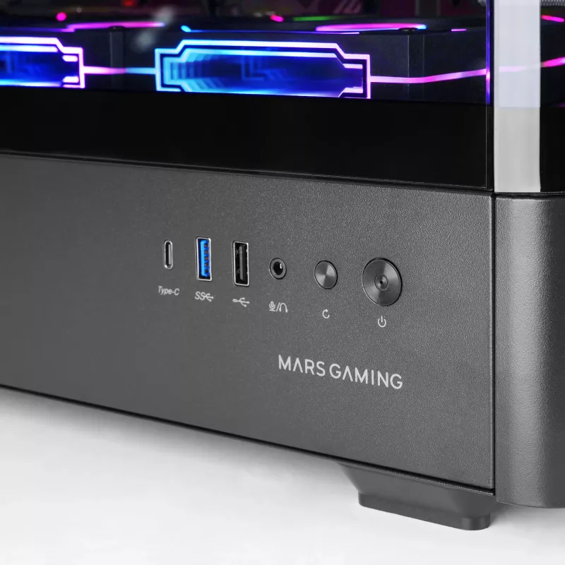 PC-korpus TACENS Mars Gaming MCLCDPRO Midi Tower — Must, IPS 7.2-tolline ekraan, alumine toiteplokk, ATX/Micro‑ATX/Mini‑ITX tugi