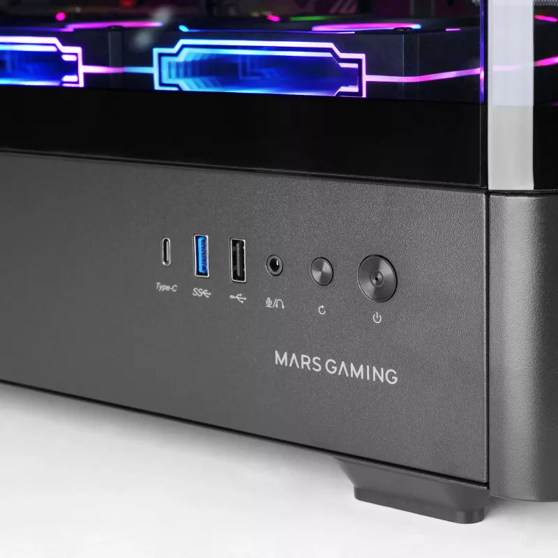 PC-korpus TACENS Mars Gaming MCLCDPRO Midi Tower — Must, IPS 7.2-tolline ekraan, alumine toiteplokk, ATX/Micro‑ATX/Mini‑ITX tugi