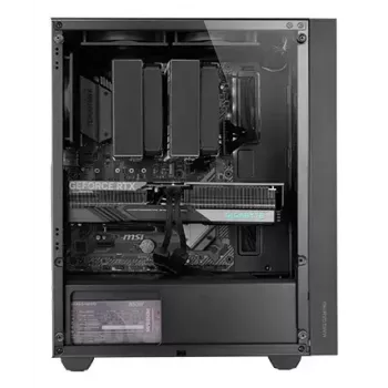 PC Case TACENS Mars Gaming MC-PMAX Midi Tower — ATX/Micro-ATX/Mini-ITX, 3x120 mm ees, 1x120 mm taga, 2x3,5-tollist ja 2x2,5-tollist sahtlit, must