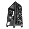 PC Case TACENS Mars Gaming MC-PMAX Midi Tower — ATX/Micro-ATX/Mini-ITX, 3x120 mm ees, 1x120 mm taga, 2x3,5-tollist ja 2x2,5-tollist sahtlit, must