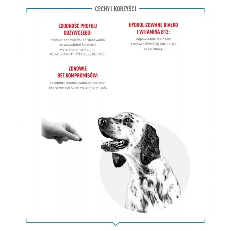 Hüpoallergeensed koeramaiused Royal Canin 230 g — linnuliha treeningpreemiad, gluteeni- ja suhkruvabad, täiskasvanud koertele