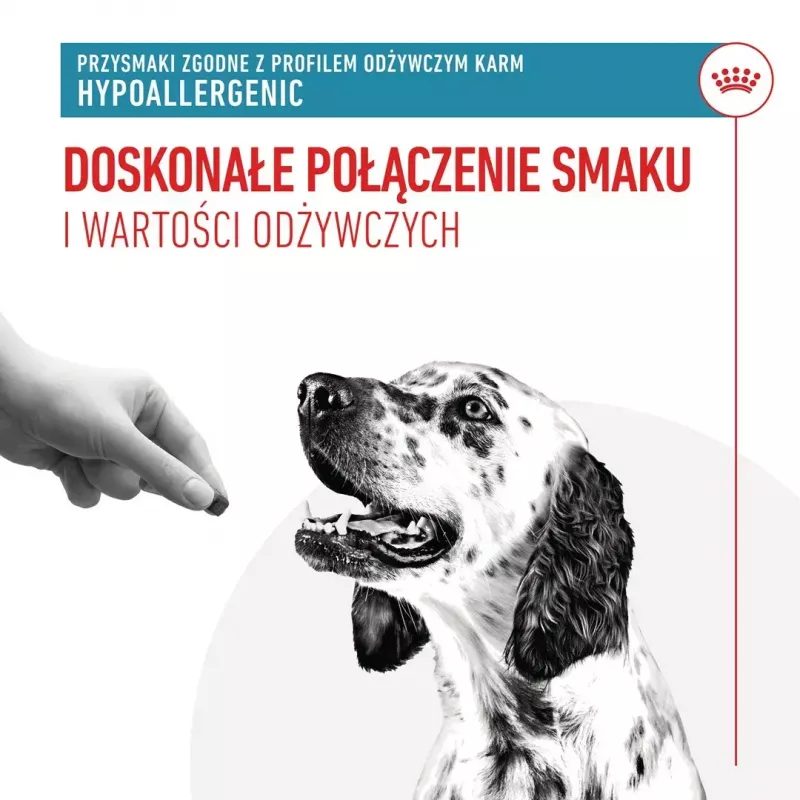 Hüpoallergeensed koeramaiused Royal Canin 230 g — linnuliha treeningpreemiad, gluteeni- ja suhkruvabad, täiskasvanud koertele
