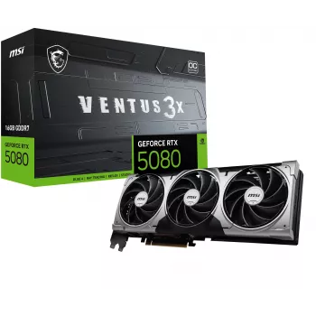 Graafikakaart MSI GeForce RTX 5080 16 GB GDDR7, PCIe 5.0, 256-bit, 303×121×49 mm, 360 W