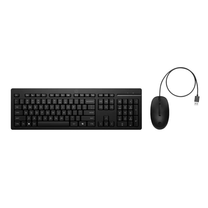 HP 225 juhtmega hiire ja klaviatuuri komplekt, täissuuruses USB, must