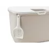 Ülevalt sisenemisega kassiliivakast Savic Hop In, plastist, beež/valge, 585×390×395 mm