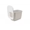 Ülevalt sisenemisega kassiliivakast Savic Hop In, plastist, beež/valge, 585×390×395 mm