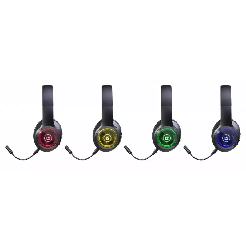 Peakomplekt DEFENDER FreeMotion B400 — juhtmega ja juhtmevaba, USB-C, AUX, suletud supraauraalsed kõrvaklapid, 20–20000 Hz, 118 dB, LED-taustvalgustus, must