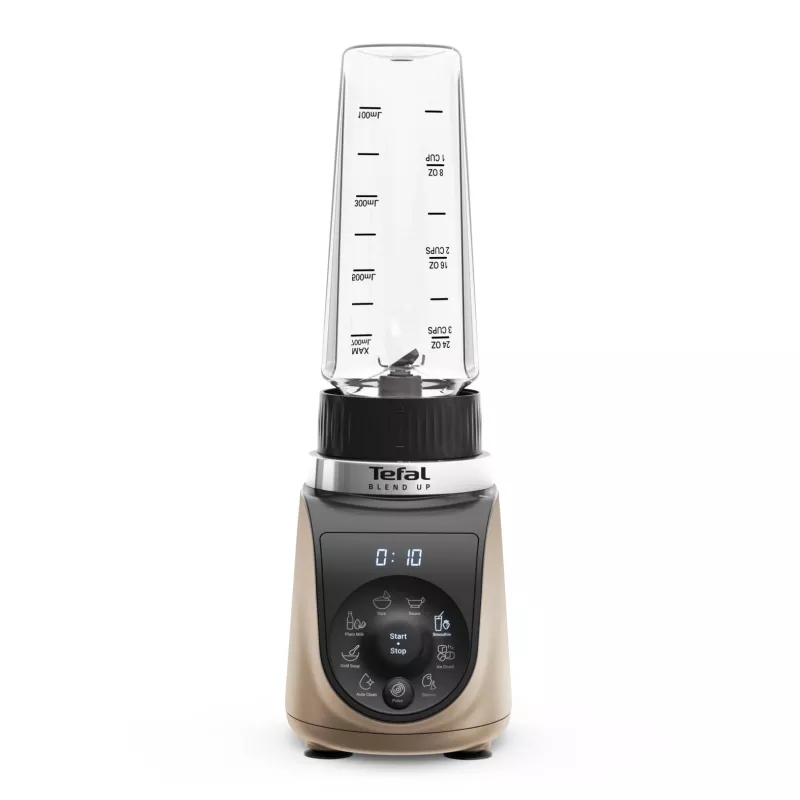Lauapealne blender Tefal Blend Up BL190AF0 — 0,85 L kann, 1000 W, 6 teraga Powelix, impulss, jääpurustus (Läbipaistev/Must/Beež)