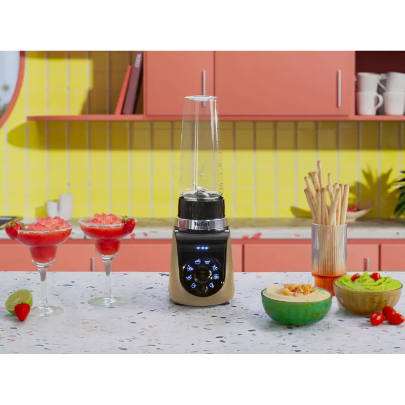 Lauapealne blender Tefal Blend Up BL190AF0 — 0,85 L kann, 1000 W, 6 teraga Powelix, impulss, jääpurustus (Läbipaistev/Must/Beež)